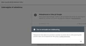 Indeksering af nye urls på website